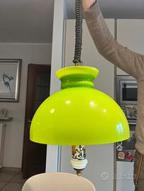 Lampada a sospensione vetro opalino  Vintage ‘70