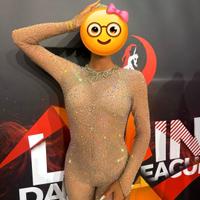 tutina danze caraibiche /Sartoriale, con strass 