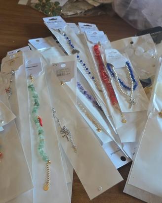 70 pz bracciali misti tutto acciaio 