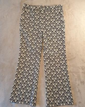 Pantaloni Maliparmi Donna ZigZag Bianco e Nero