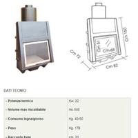 Termocamino a legna EUROSTEK 55 - 22KW ACQUA CALDA
