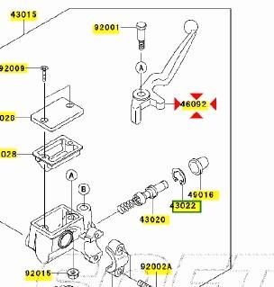 Leva freno ant Kawasaki Ninja 250R 460920028