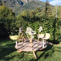 Giostrina antica con cavallini 3 posti