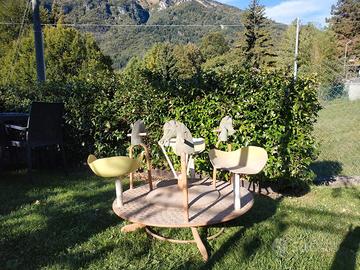 Giostrina antica con cavallini 3 posti