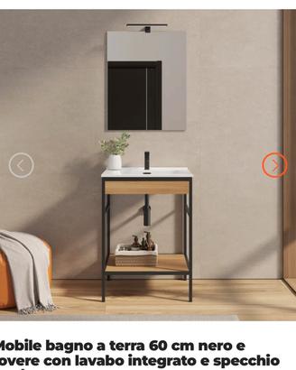 Mobile da bagno con lavabo integrato. 60 cm