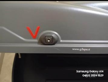 Bagagliera G3 390 litri+Sbarre fissaggio+Ganci 