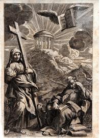 1690 Antica Incisione Santa Francesca Romana