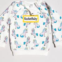 Felpa bimba in cotone con Unicorni Rocketbaby