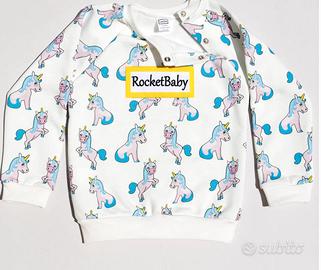 Felpa bimba in cotone con Unicorni Rocketbaby
