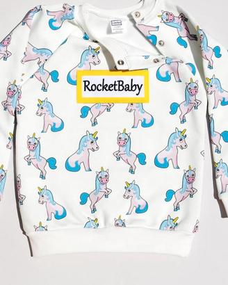 Felpa bimba in cotone con Unicorni Rocketbaby