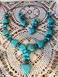 Set collana e orecchini turchese