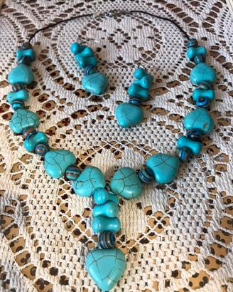 Set collana e orecchini turchese