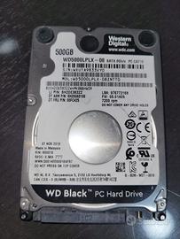 Hard Disk 2.5 WD Black 500GB - Modello WD5000LPLX