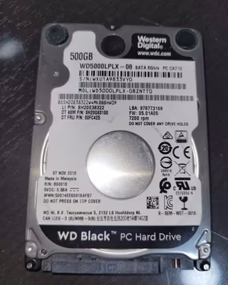 Hard Disk 2.5 WD Black 500GB - Modello WD5000LPLX