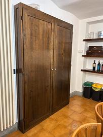 Armadio a Muro Legno Massello Scuro