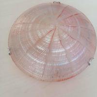 PLAFONIERA  IN VETRO ROSA