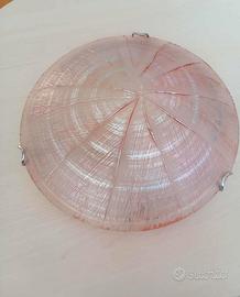 PLAFONIERA  IN VETRO ROSA