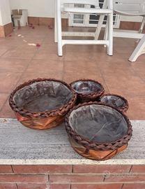 4 Cesti tondi in bambù