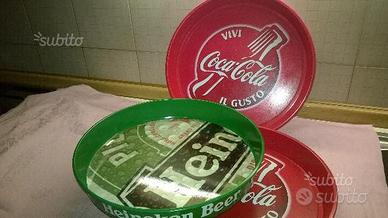 Coca cola Heineken vassoi e portatovagliolini