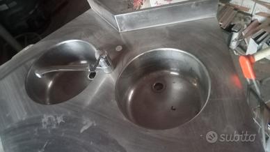 lavello in acciaio angolare 