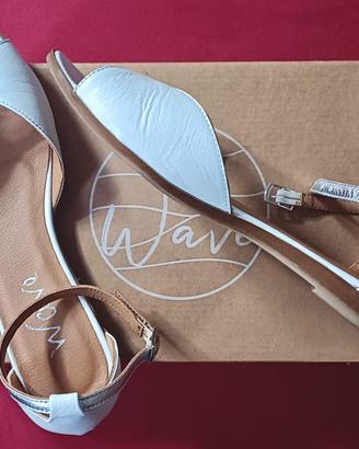 Sandaletti da donna Wave - Nappa Bianco