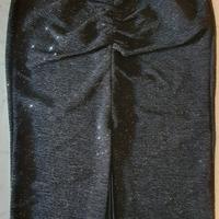 Longuette da sera nera con punti di lamè