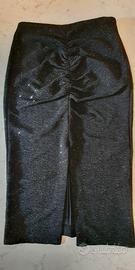 Longuette da sera nera con punti di lamè