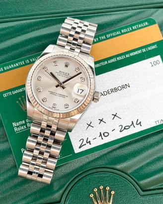 Rolex Datejust 31 brilli superjubilee, full set