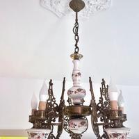 Lampadario vintage 5 bracci. Lampadario ottone