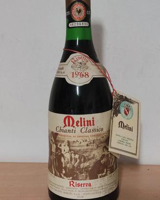 Bottiglia da colezione Melini Chianti. 1968