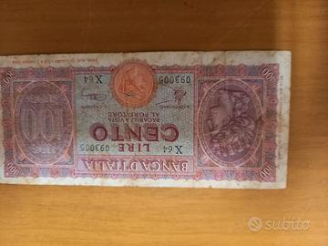 100 LIRE ITALIA TURRITA TESTINA 10/12/1944