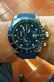 Cronografo Locman Stealth 300mt, blu silicone.