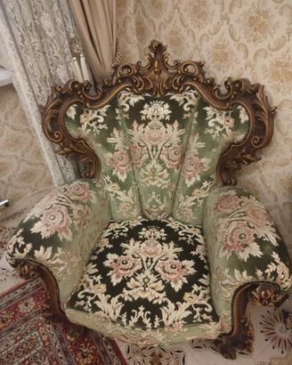 Poltrona in stile barocco veneziano, anni '60