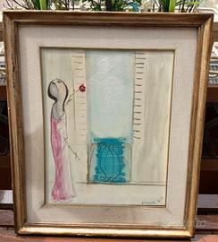 Tela donna con fiore