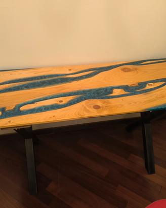 River table legno e resina