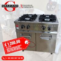 CUCINA 4 FUOCHI gas inox usata BERTO'S serie 70