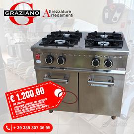 CUCINA 4 FUOCHI gas inox usata BERTO'S serie 70