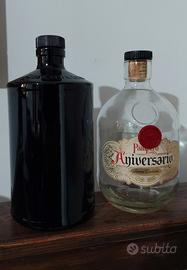 2 Bottiglie vuote di liquori - Gin e Rhum  collez.