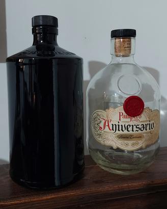 2 Bottiglie vuote di liquori - Gin e Rhum  collez.