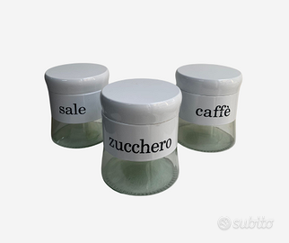 Tris barattoli in vetro bianco 400ml