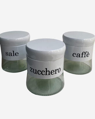 Tris barattoli in vetro bianco 400ml