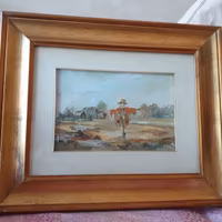 Quadro olio su tela "Spaventapasseri"