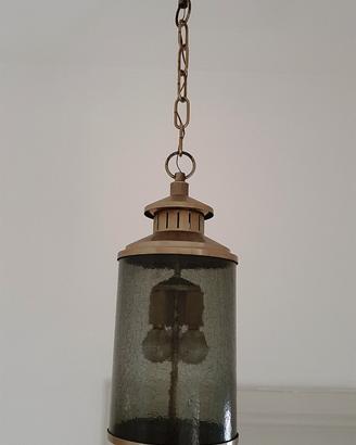 Lampadario in ottone brunito a 3 luci