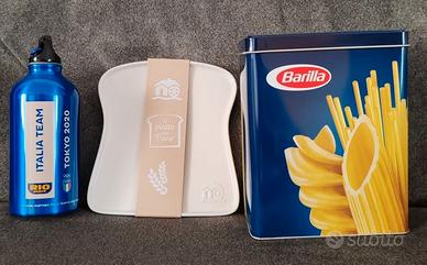 Scatola Barilla + piatto pane + borraccia
