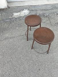 sgabelli industriali vintage in metallo restaurato