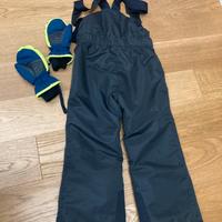 Salopette sci bambino/a blu notte 5-6Anni+guanti