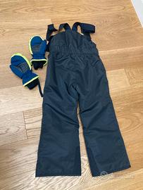 Salopette sci bambino/a blu notte 5-6Anni+guanti