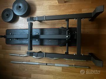 Panca Piana compresa di bilanceri e pacco pesi