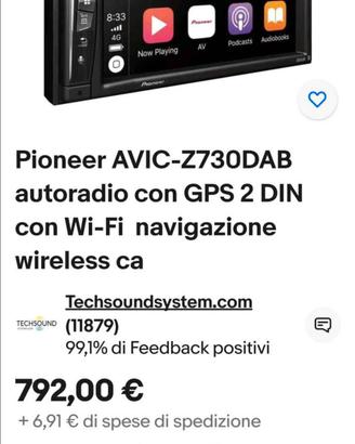 PIONEER AVIC Z 730 DAB Autoradio Navigatore 2 DIN 