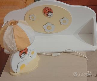 set mensola, abajour e lampadario camerina